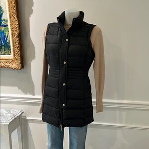 Weatherproof Black Quilted Vest with High Collar